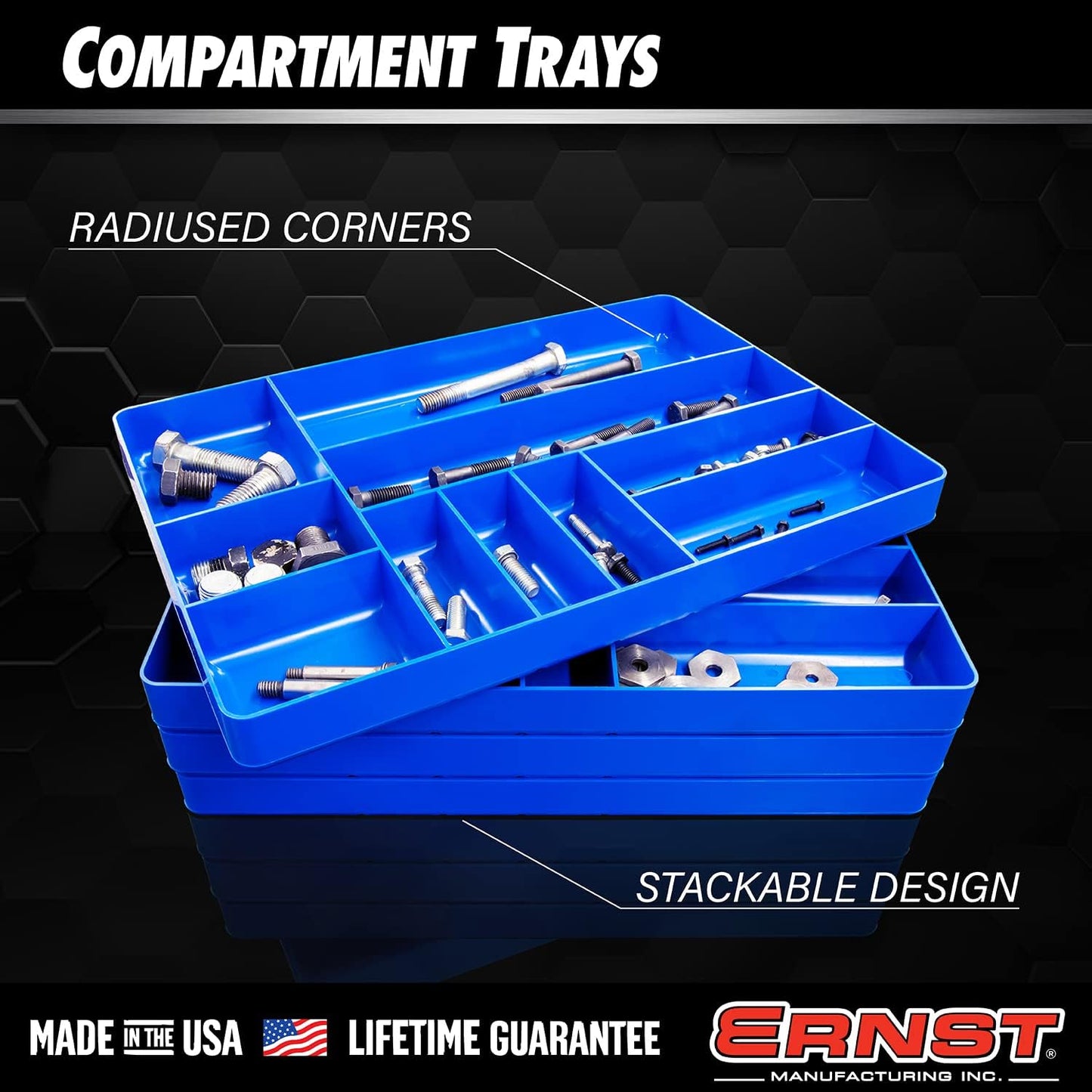  Ernst Manufacturing 5018 Plateau De Rangement Pour Maison Et Garage, 10 Compartiments, Vert