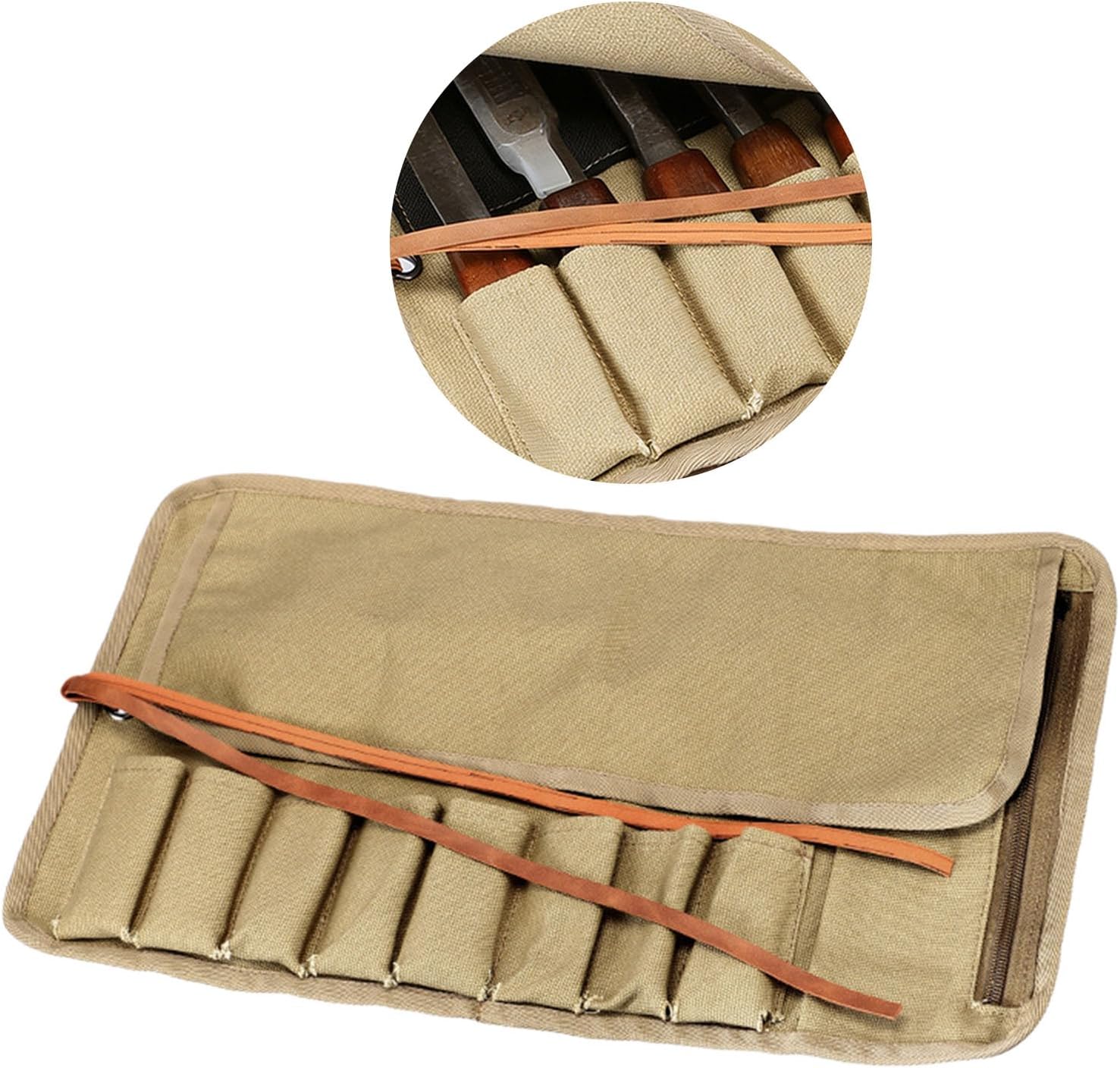  Sac à Outils Compact En Toile Avec 8 Sections Séparées, Parfait Pour Ranger De Petits Outils De Jardinage Et D'atelier, Sac à Outils économiseur D'espace