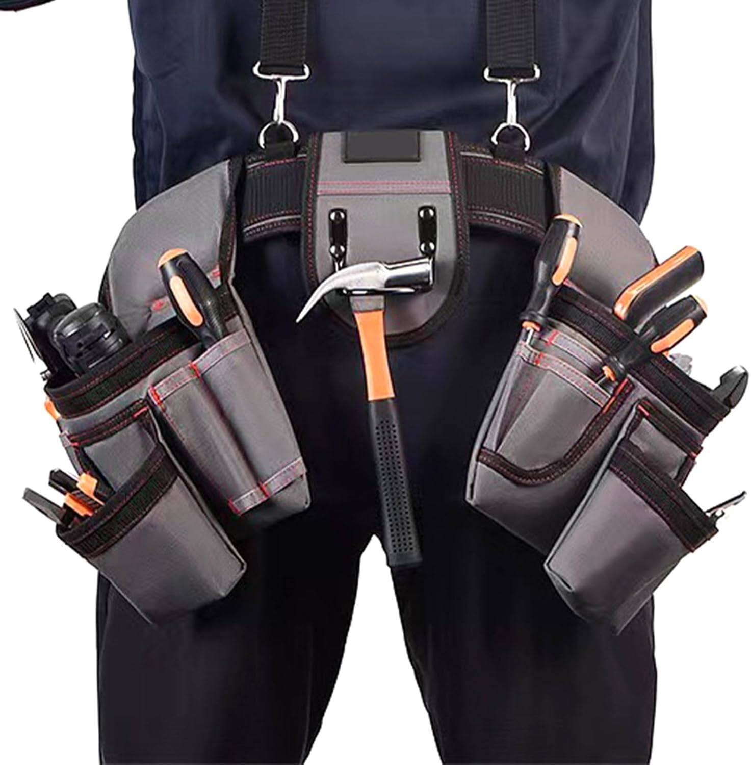  Ceinture Ergonomique Pour Outils De Travail Avec Compartiment De Rangement Multi-poches, Sangle Rembourrée Renforcée, Porte-jarretelles Réglables, Pochette à Outils, Ceinture De Charpentier