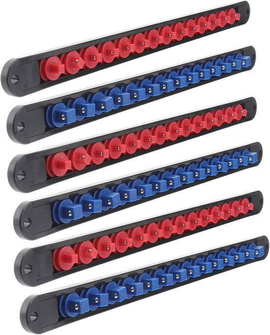  Cabilock 6 Pièces Support De Rangement Pour Douilles Rail Porte-socket Rotatif Avec Roulements Compatible Et Organiseur Robuste Pour Atelier Et Boîte à Outils