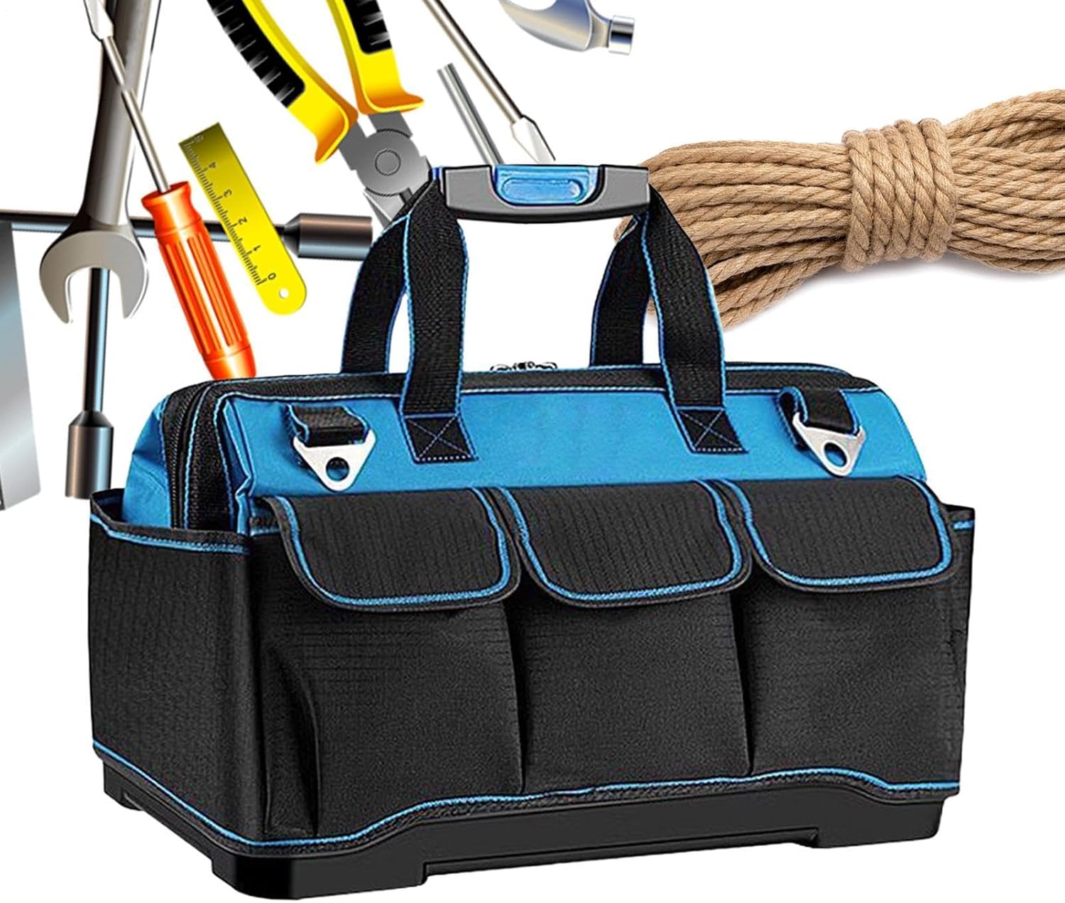 GENERIC Sacs à Outils Pour Homme, Oxford Très Résistant Et étanche Multi-poches | Sac à Outils De Mécanicien Portable | Pour Père, Papa, Charpentier, Travail En Plein Air, Construction, Réparation De Voiture