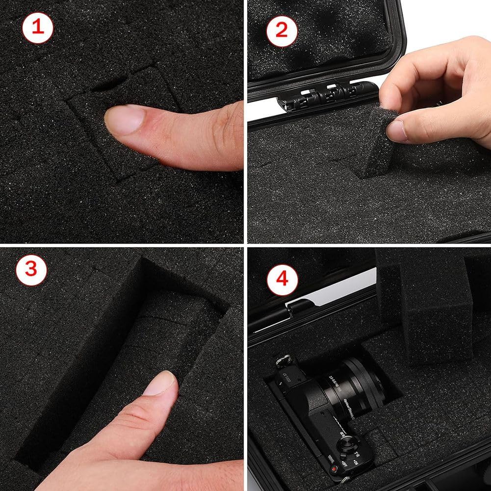  Sac De Transport Rigide étanche Avec éponge Prédécoupée - Boîte De Rangement - Protection - Organisateur - Boîte à Outils