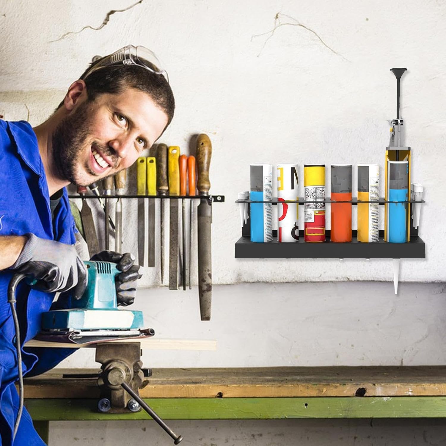  Support Pour Tube De Mastic - Rangement Pour Bouteilles Spray | Support Mural Pour Cartouches Et Aérosols Garage Atelier