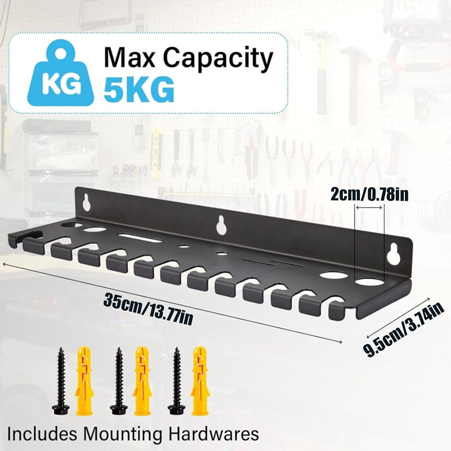  Supports Et Organiseurs Muraux De Clés,12 Fentes En Fer Robuste Et Gain De Place,Organiseur D'angle à Suspendre Pour Outils | Pour Tournevis Hexagonaux Cliquet Cutter Ciseaux Maison Garage Atelier Esp