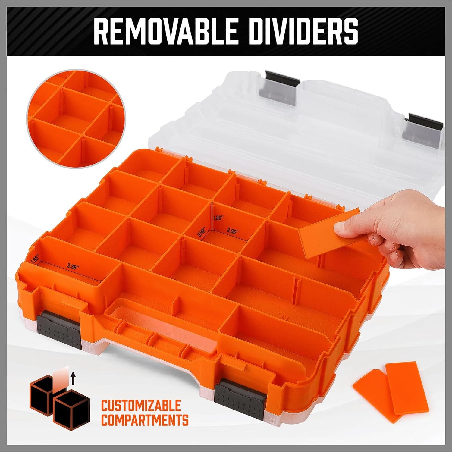  Boîte Outils Portable, Conteneur Rangement Transparent, Rangement Pièces De 12,6x10,63x3,15 Pouces Avec Construction Compacte, étui à En PP Robuste, Boîte à Outils De Perçage Avec Compartiment