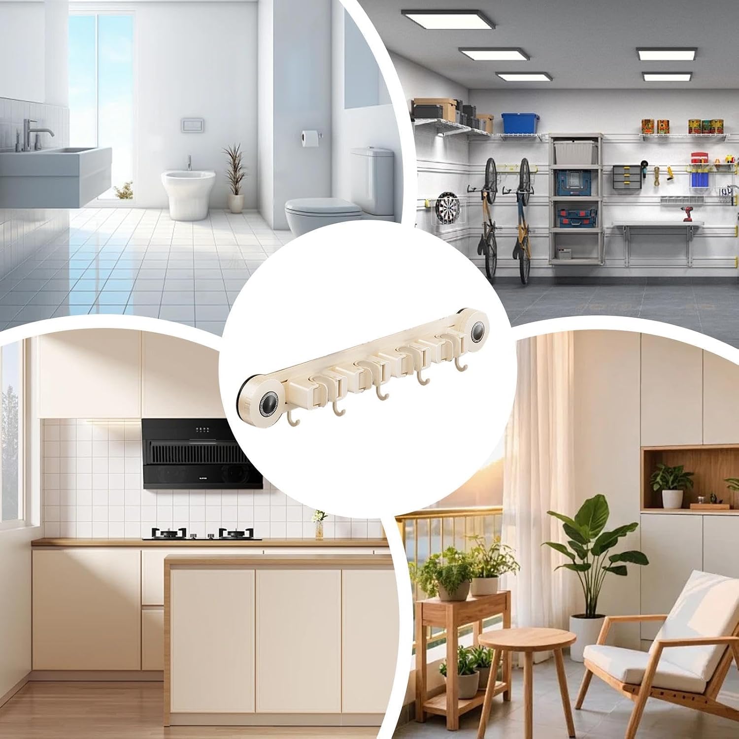  Support Pour Balais Et Serpillères | Support Renforcé Robuste Et Inoxydable | Organisateur Mural Pour Serpillère Et Outils | Pour Maison, Bureau, Appartement, Chambre, Salon Et Salle De Bain