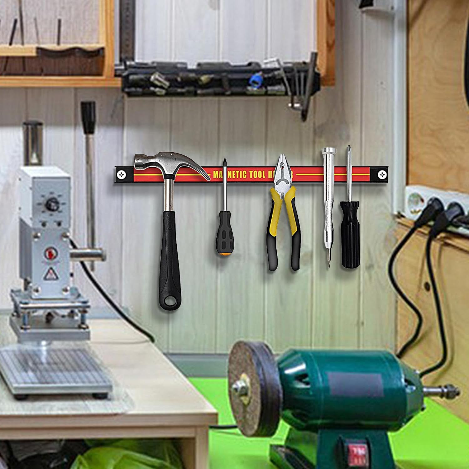  Barre à Outils Magnétique, Organisateur D'outils Magnétique - Porte-outils Mural De Grande Capacité - Organisateur D'outils Peu Encombrant Pour Atelier, Maison, Barre à Outils En Métal Pour Garage