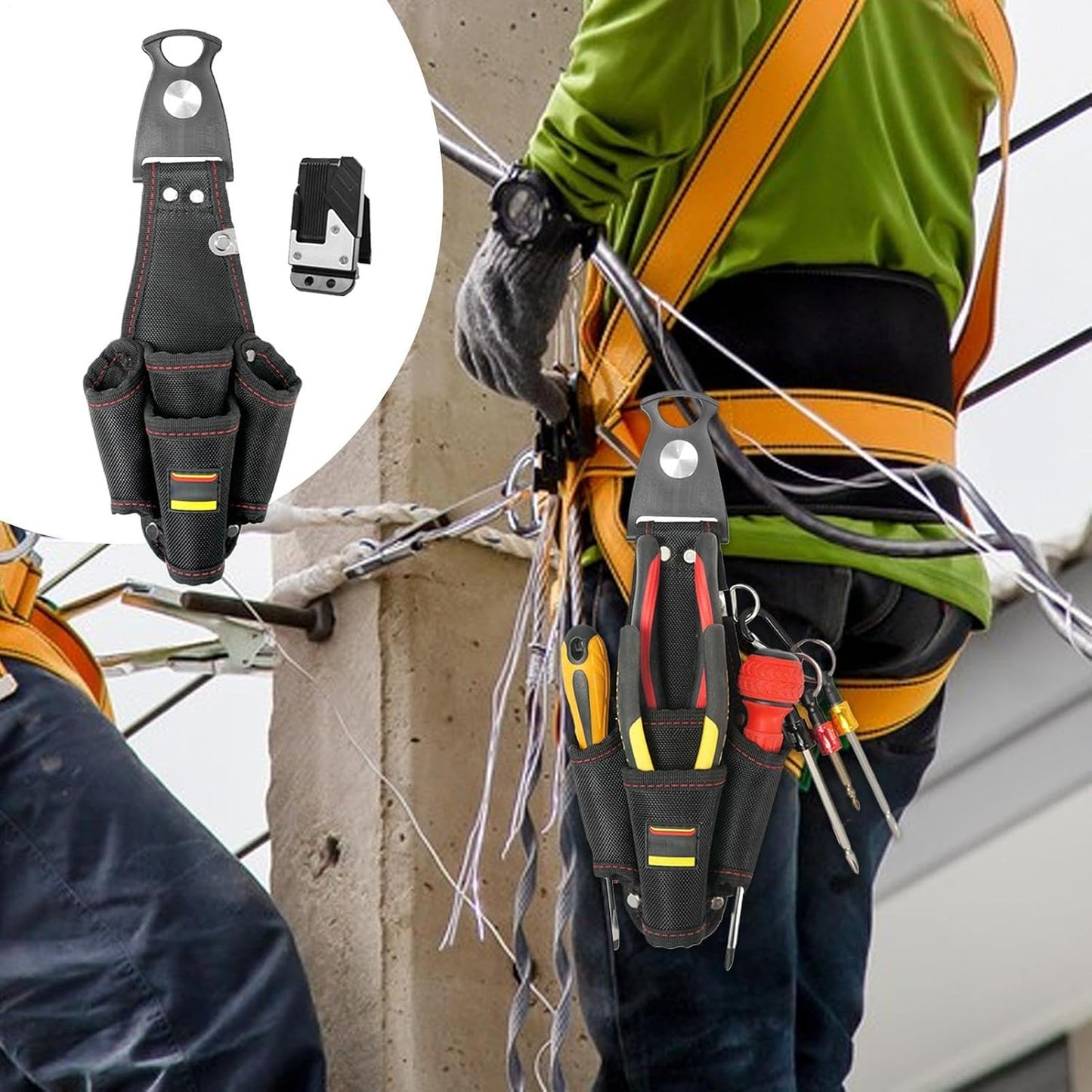 GENERIC Ceinture à Outils D'électricien | Pochette De Rangement Portable – Porte-outils – Pour Bricoleur, Entrepreneur, Mécanicien, Plombier, Menuiserie, Papa