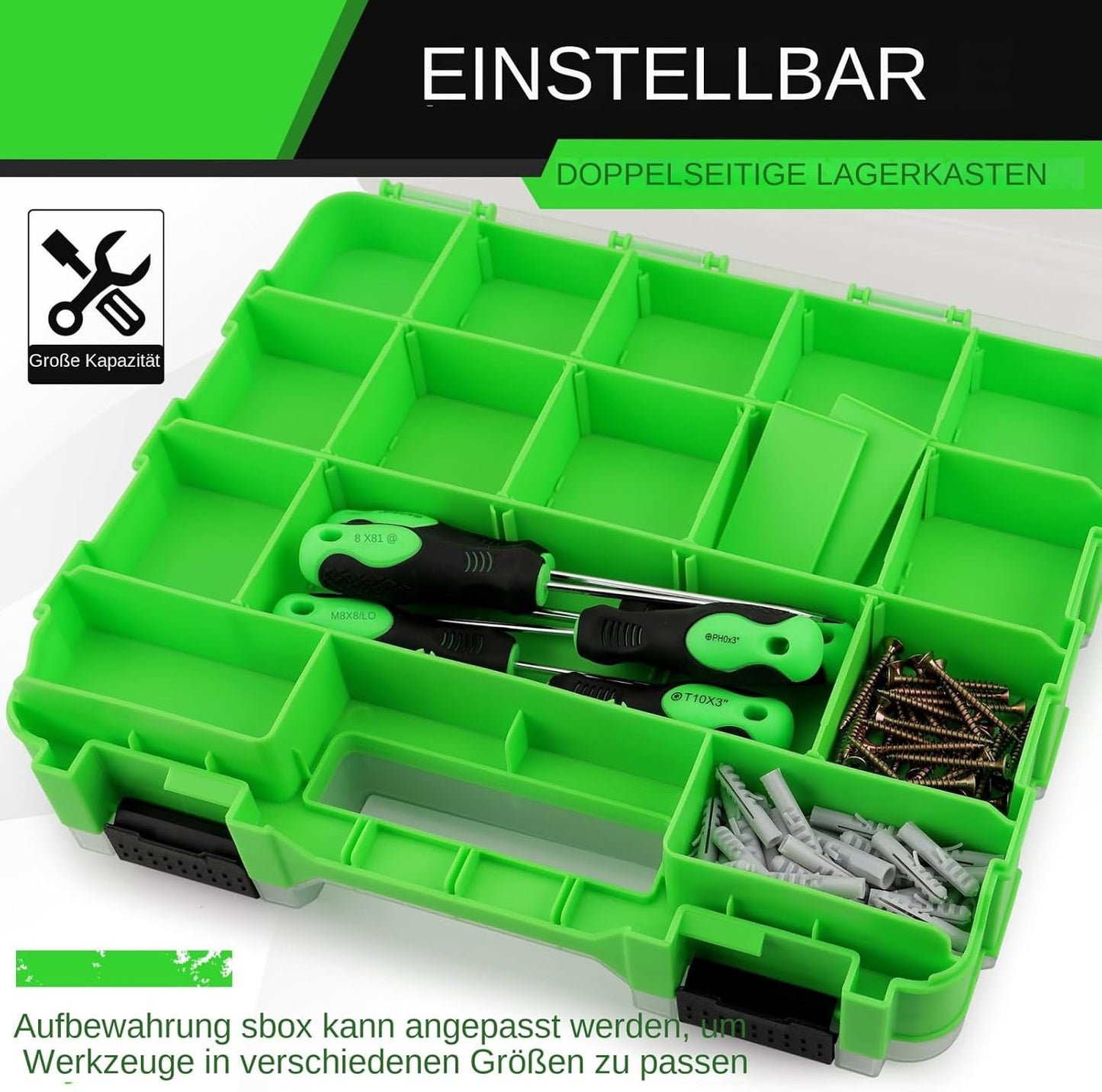  Petite Boîte à Outils | Organisateur Portable Transparent, Rangement De Forets, Vis Et écrous Avec Couvercle – Pour Garage, Maison, Atelier, Matériel, Clous, écrous, Jeu De Forets Et Clés à Douille