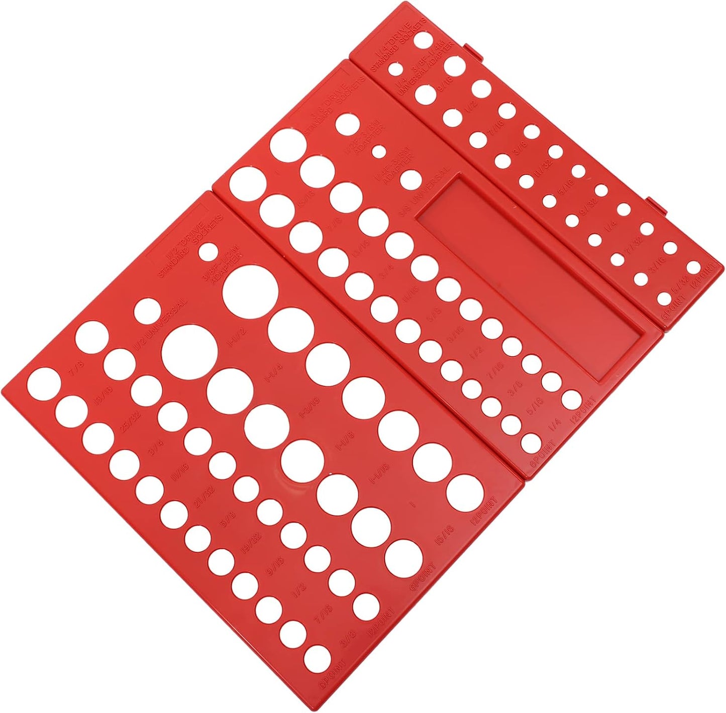  Angoily Lot De 3 Supports De Douilles Murales Rouges En Abs, Organisateurs De Prises Résistants La Corrosion Pour Rangement Facile Des Outils 1/4, 3/8 Et 1/2 Pouces