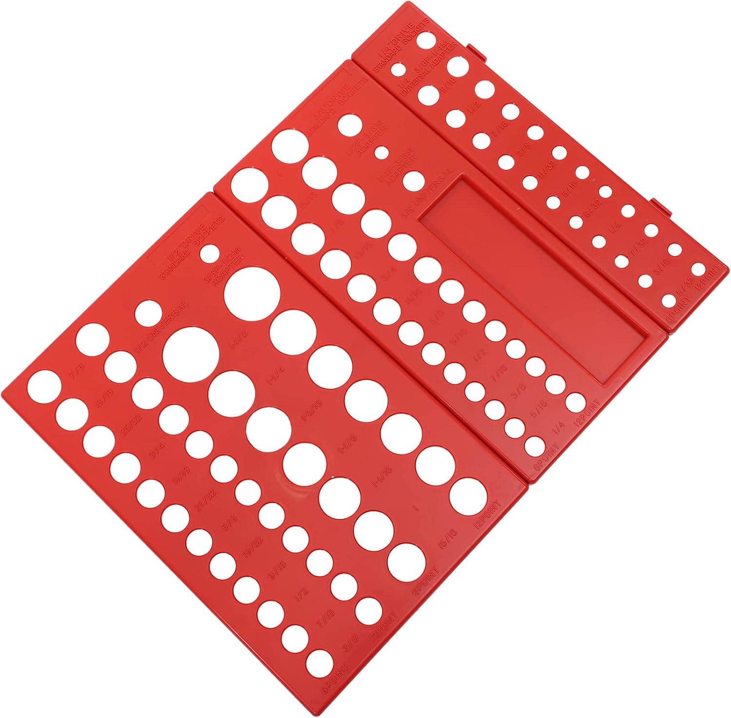  Angoily Lot De 3 Supports De Douilles Murales Rouges En Abs, Organisateurs De Prises Résistants La Corrosion Pour Rangement Facile Des Outils 1/4, 3/8 Et 1/2 Pouces