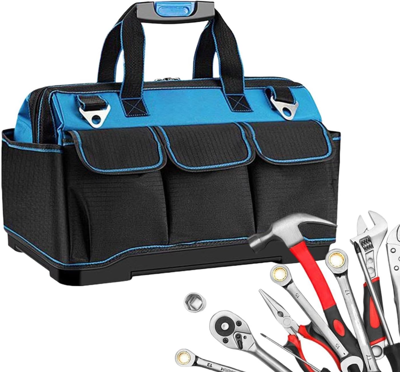 GENERIC Sac À Outils Pour Hommes, Poignée Ergonomique Imperméable Renforcée, Grand Sac À Outils De Travail, Pour Voyage En Plein Air Construction Réparation Auto Maison Garage Papa Père Électricien
