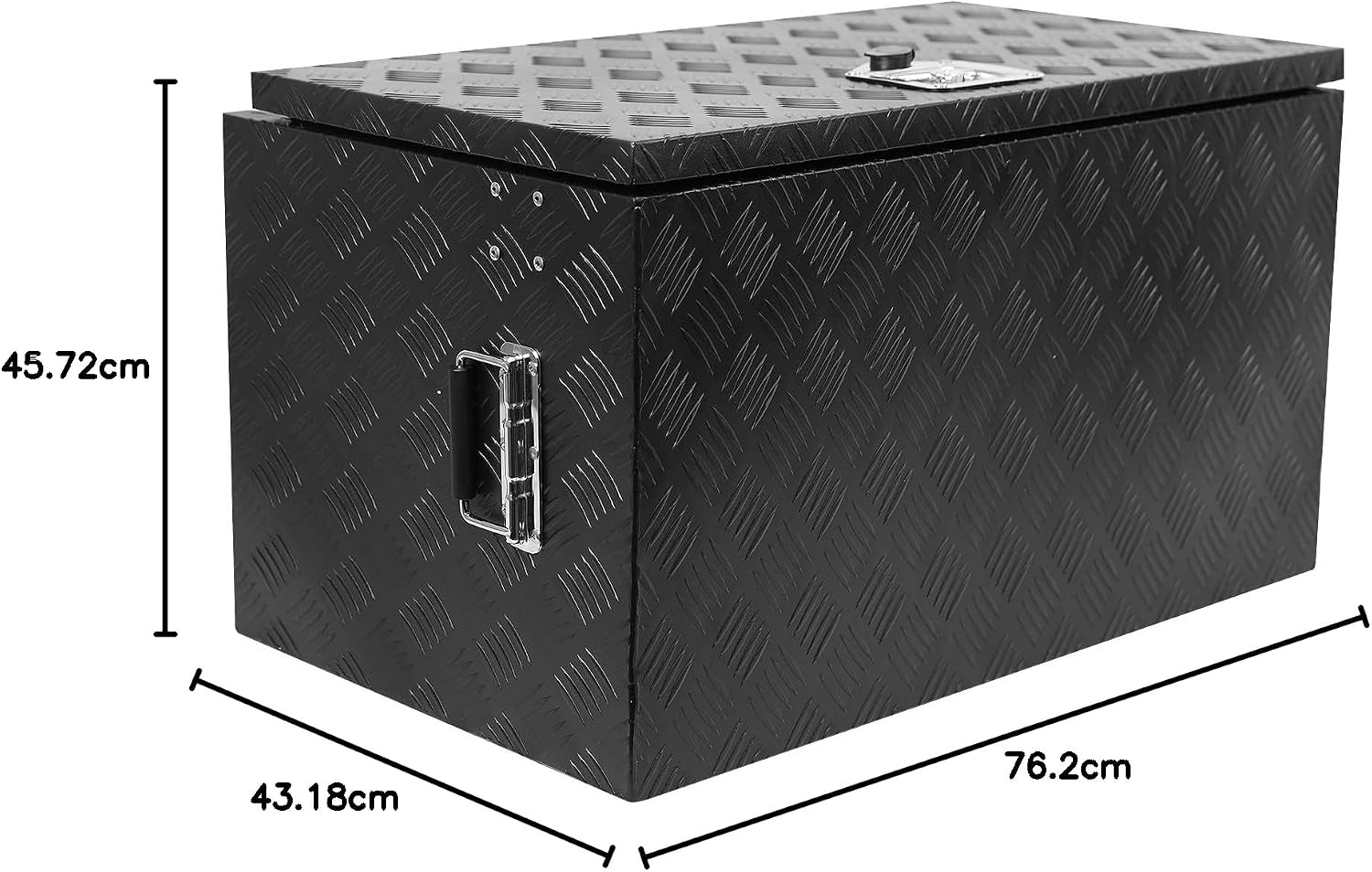  Boîte à Outils Carrée Imperméable De 76,2 Cm Pour Camion, Barre En Aluminium, Boîte De Rangement Sous Le Caisson, Coffre De Rangement Pour Pickup, Lit De Camion, Remorque De Camping-car