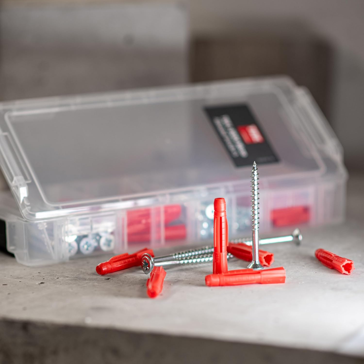  TOX L-BOXX Micro Allround Tri 6/8 + S En Boîte De Tri Empilable Et Encliquetable, Avec Chevilles Universelles TRI 6/36 Et 8/51 + Vis Adaptées, 140 Pièces, 094901802