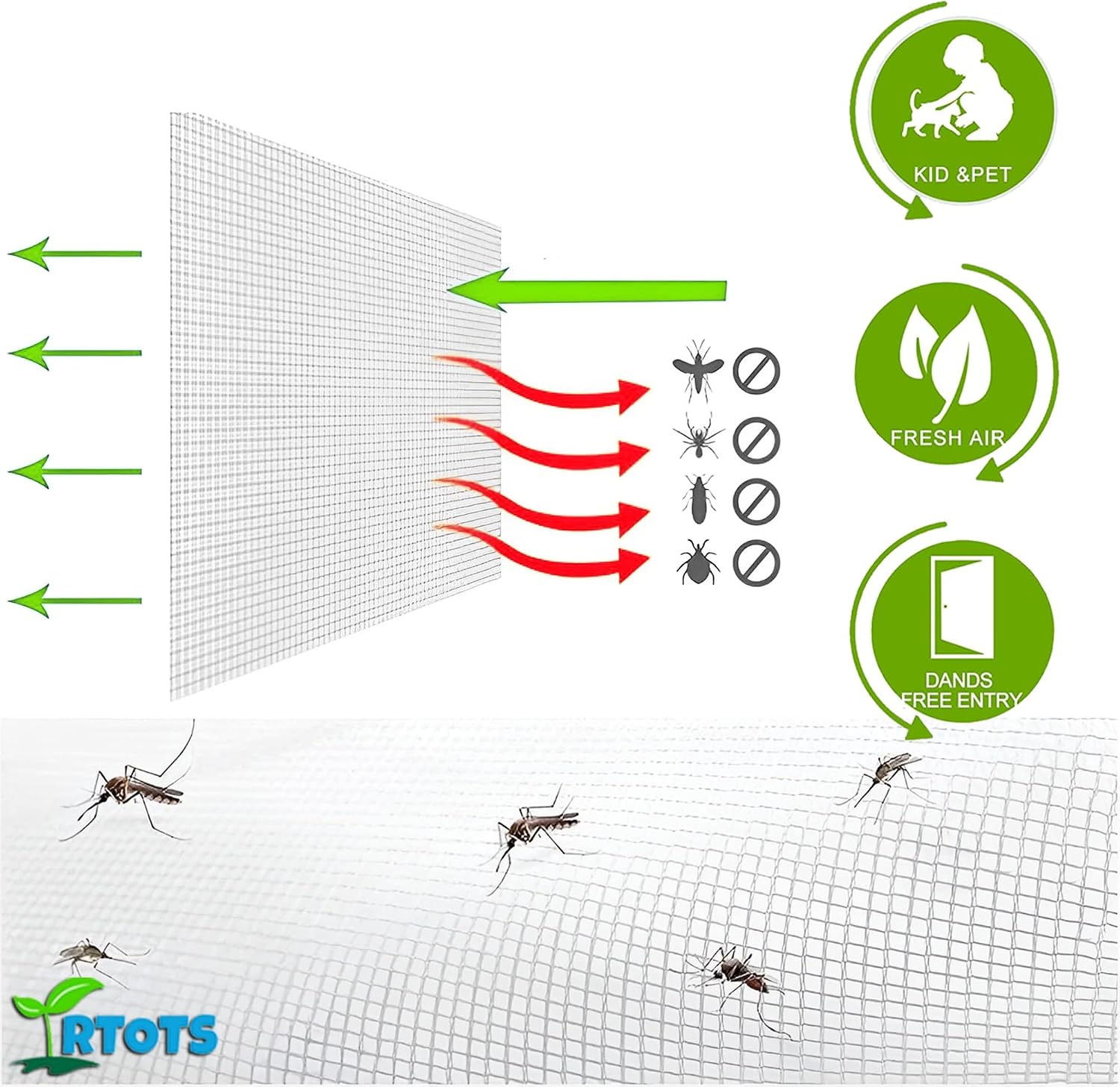  Magnetic Mosquito Net Window Screen Magnetic, 60 X 60 Cm Tool-Free Installation Custom Mosquito Net Door Magnetic Seal Top And Bottom【Grey】