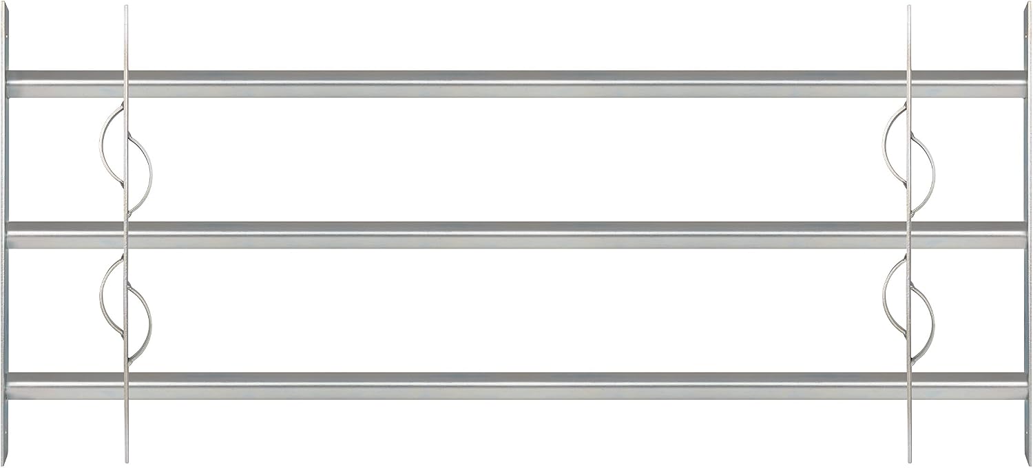  Alberts 563646 Secorino Style Window Grille | Sliding For External Windows | Burglar Protection Grille | Galvanised In Blue | 600 X 500-650 Mm