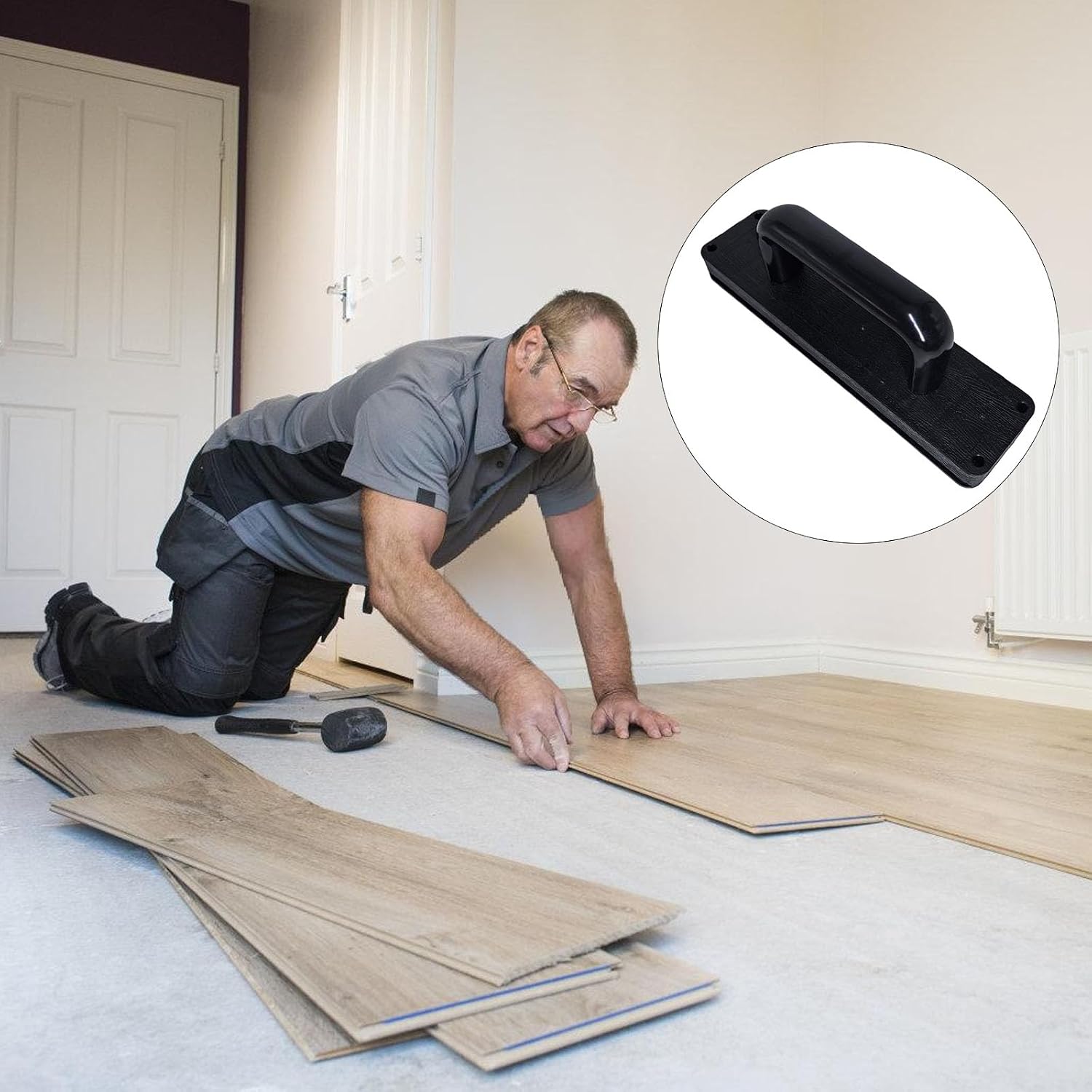  Outil D'installation De Parquet En Bois D'ingénierie 24,1 Cm Outil De Revêtement De Sol En Vinyle Bloc De Taraudage En Nylon Pour Une Installation Rapide Et Efficace