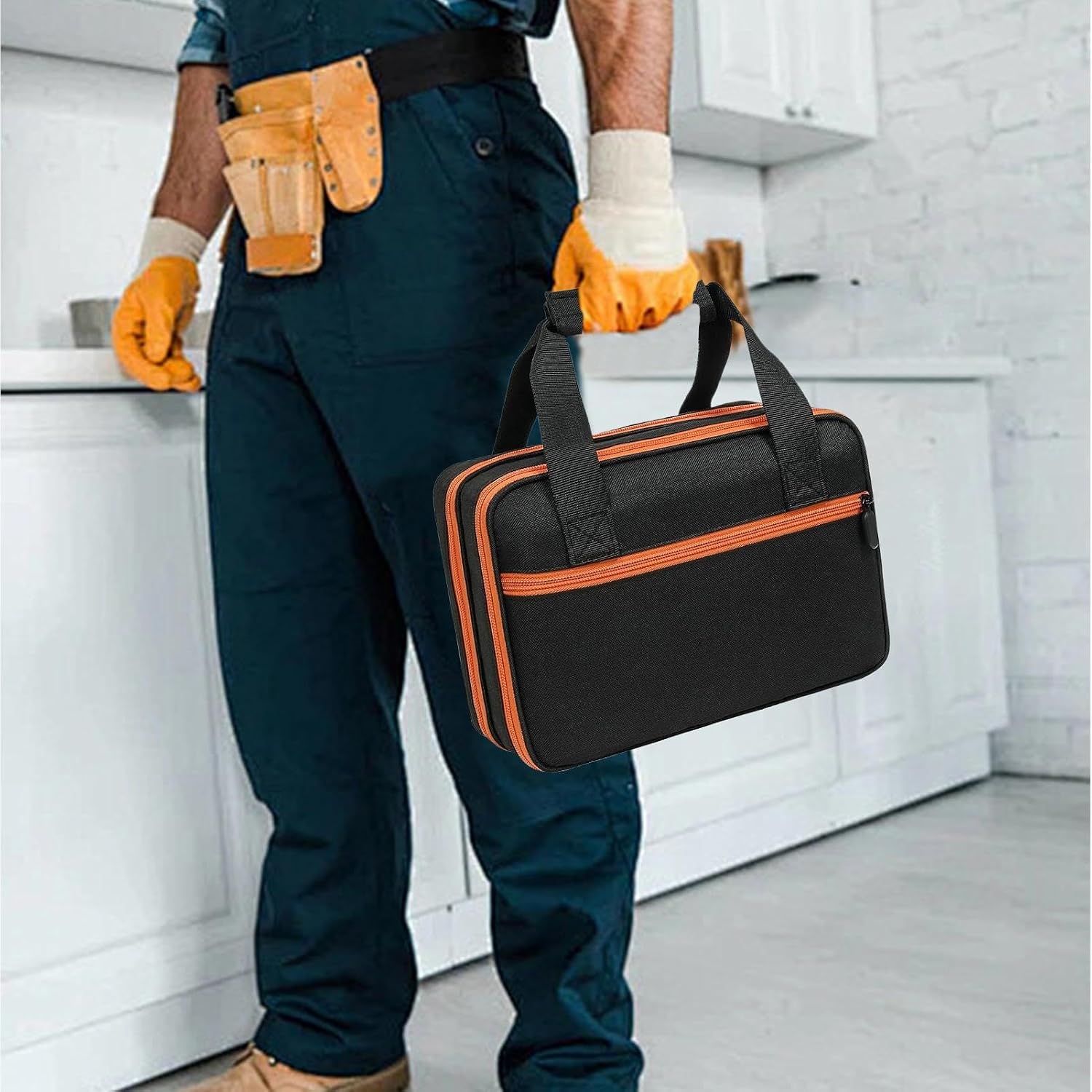 Genérico Sac à Outils étanche Pour électricien, Organisateur Multifonctionnel Pour Outils Mécaniques, Sac D'outils Pour Testeur De Prises, Boîte à Outils Avec Compartiments Pour Multimètre, Testeur Pour