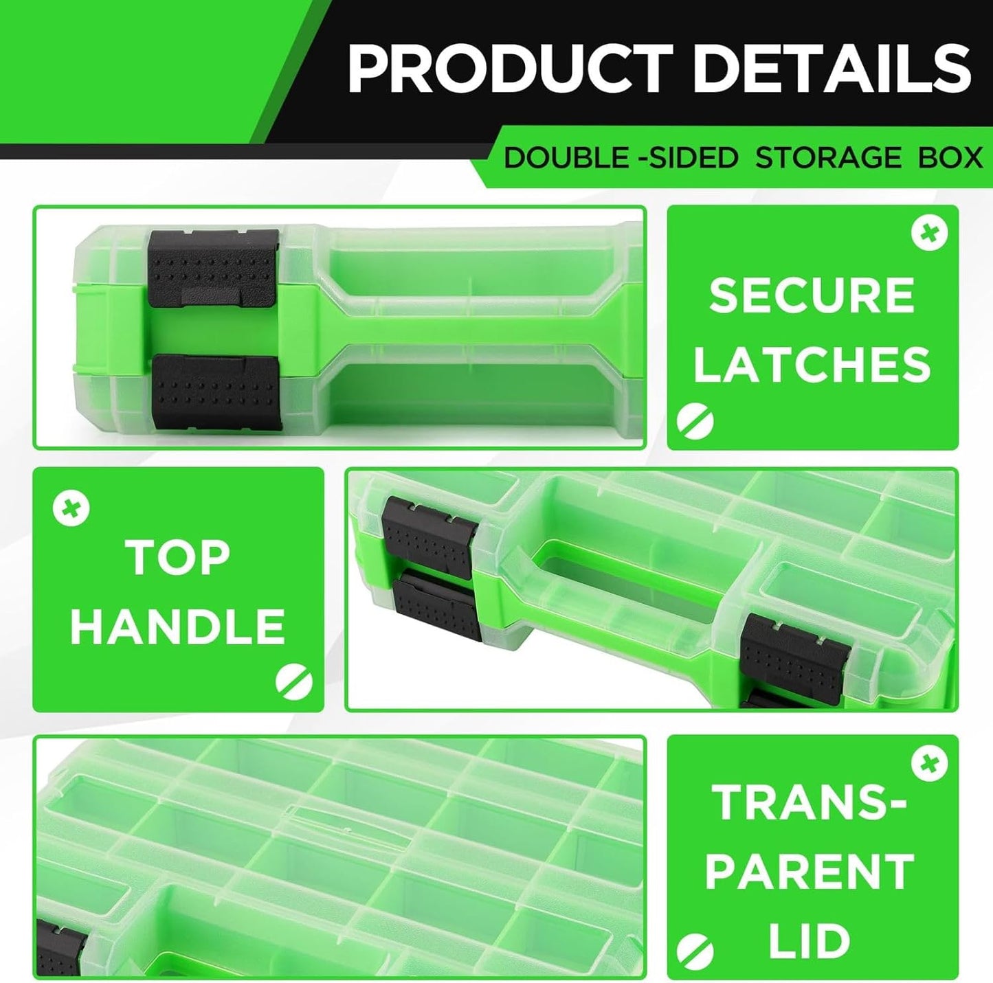  Petite Boîte à Outils | Organisateur Portable Transparent, Rangement De Forets, Vis Et écrous Avec Couvercle – Pour Garage, Maison, Atelier, Matériel, Clous, écrous, Jeu De Forets Et Clés à Douille