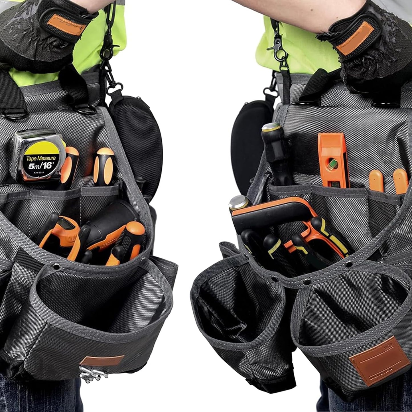  Ceinture Ergonomique Pour Outils De Travail Avec Compartiment De Rangement Multi-poches, Sangle Rembourrée Renforcée, Porte-jarretelles Réglables, Pochette à Outils, Ceinture De Charpentier
