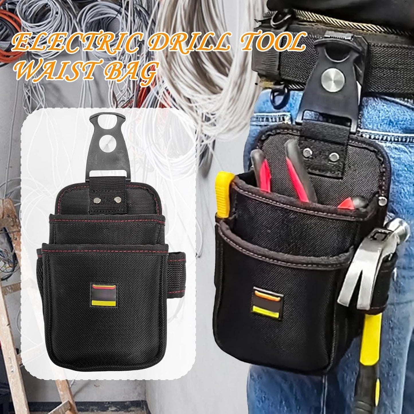 GENERIC Pochette à Outils D'électricien – Sac De Rangement à Dégagement Rapide Pour Réparation De Maison, Construction Avec Plusieurs Poches De Rangement, Porte-outils Pour Travaux électriques Et De Plomberie