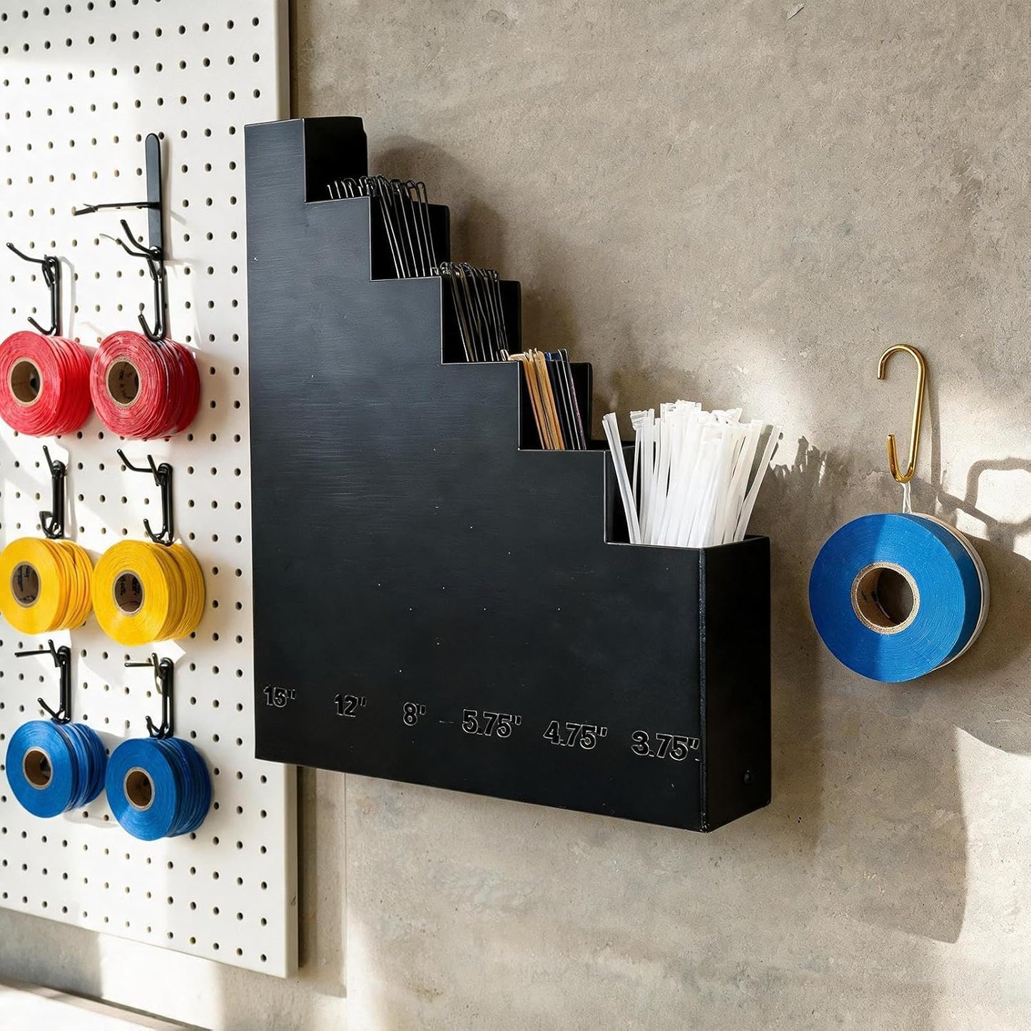  Support De Rangement Pour Colliers De Serrage,Stockage Mural De Garage - Porte-Attaches Mural Pour Outils - Pour La Gestion Et L'Organisation Du Rangement Maison Panneau Perforé Buanderie Cellier Abri