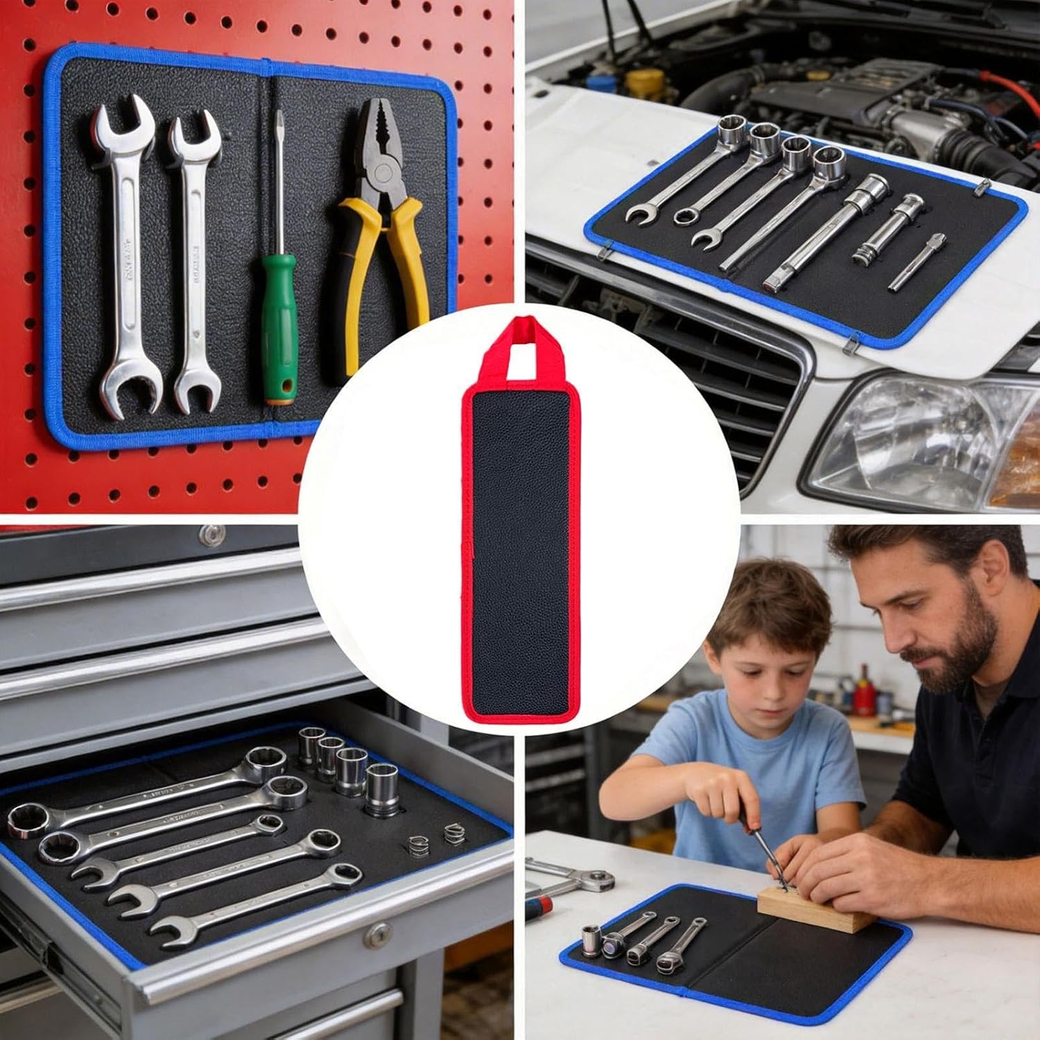  Bloc à Outils Magnétique - Bac De Rangement Magnétique Avec Poignées - Pour Garage, Atelier, Réparation De Voiture, Jardin, Abri D'appareils Et Travaux De Construction