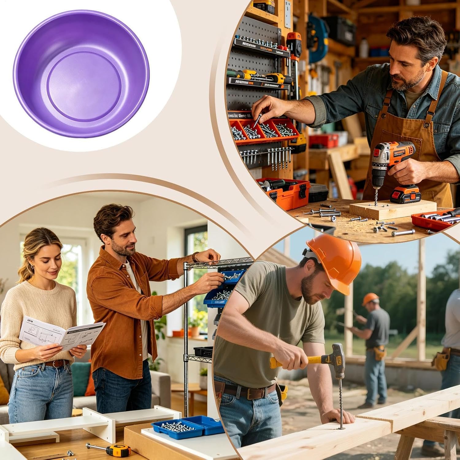  Bol Magnétique - Support De Rangement En Acier Inoxydable - Magnétique Pour Mécanicien, Atelier, Garage, Réparation Automobile