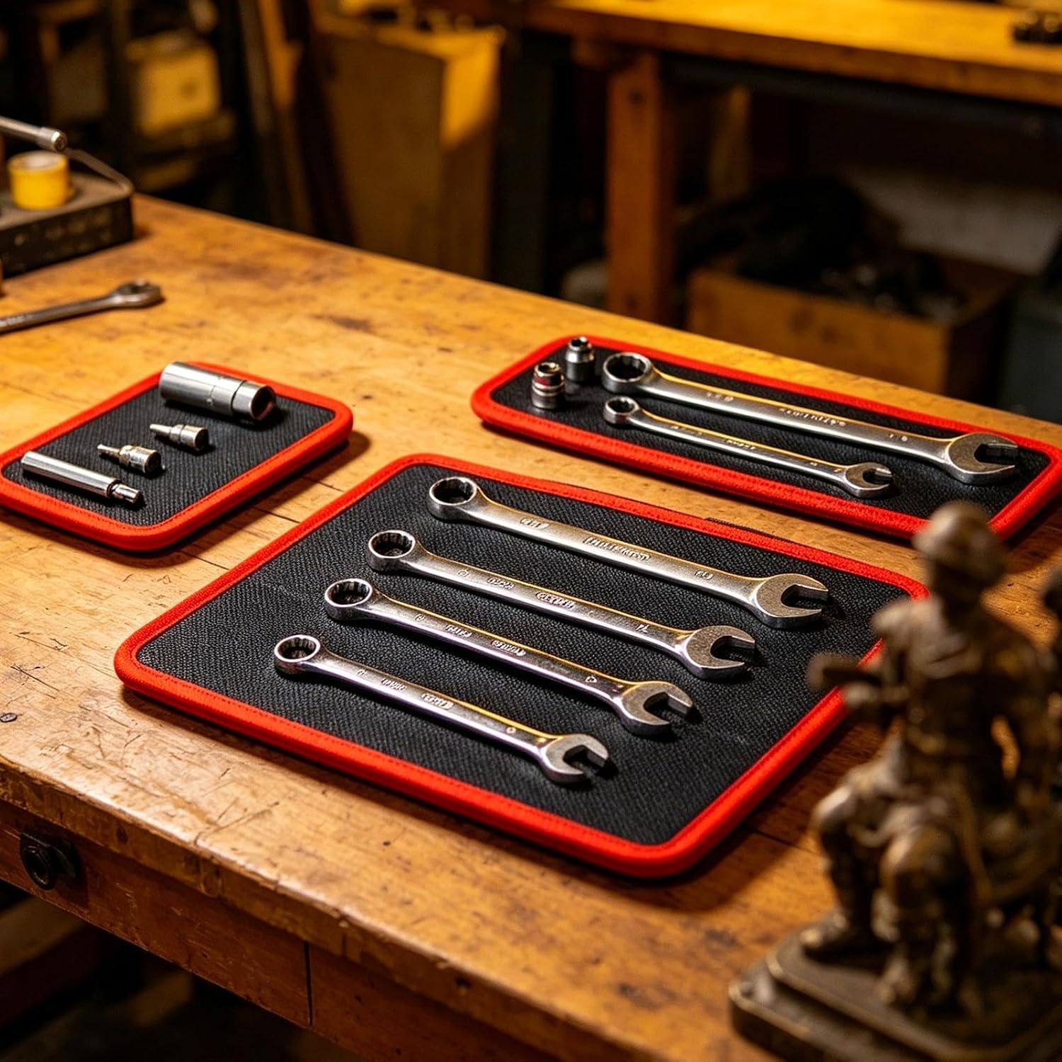  Tapis Magnétique Pour Outils - Support D'Organisation Antidérapant,Tapis Magnétique Pour Maintenance Mécanique | Pour Garage Atelier Réparation Auto Maison Vis Tournevis Clés Boulons