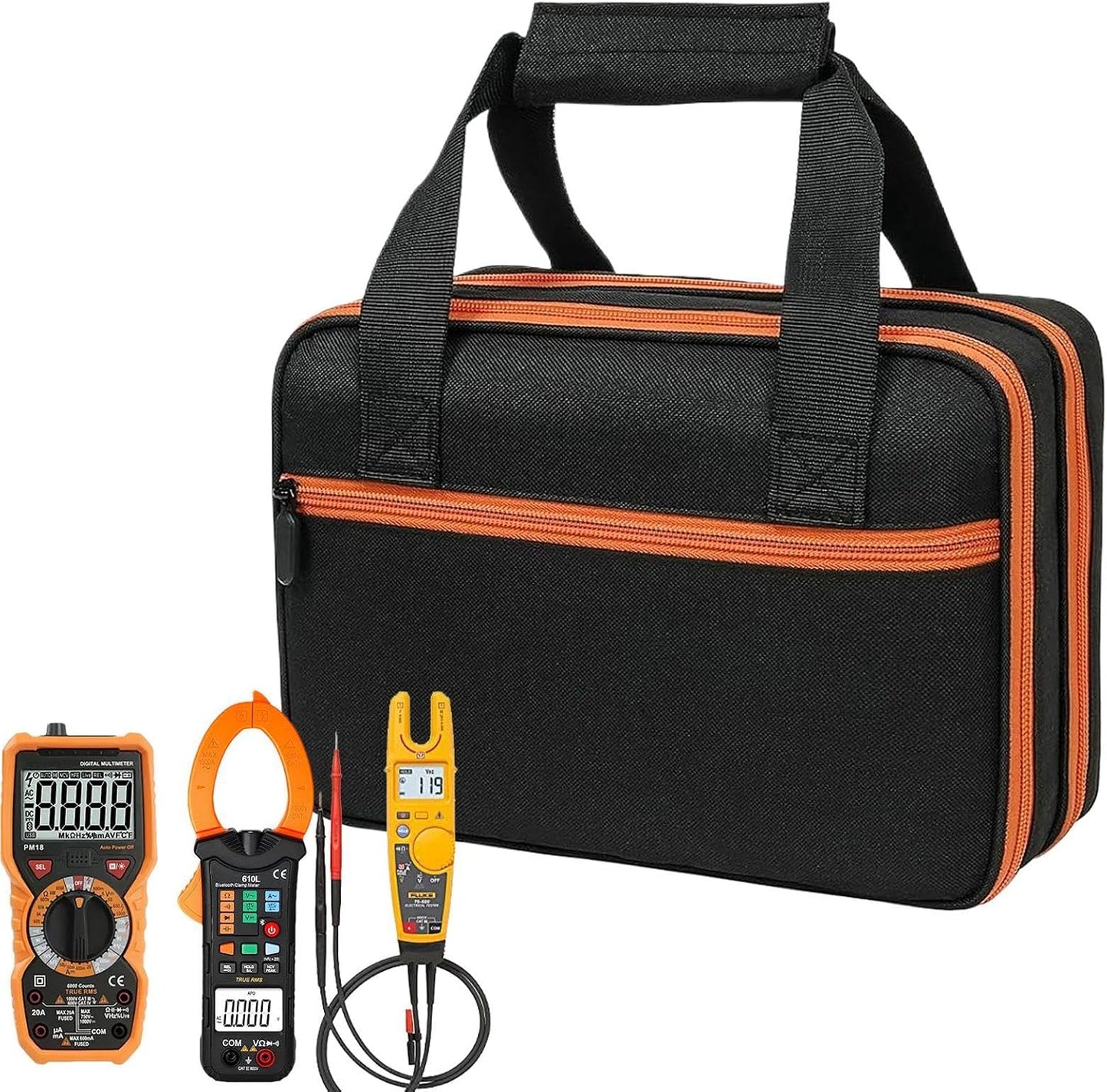 Genérico Sac à Outils étanche Pour électricien, Organisateur Multifonctionnel Pour Outils Mécaniques, Sac D'outils Pour Testeur De Prises, Boîte à Outils Avec Compartiments Pour Multimètre, Testeur Pour