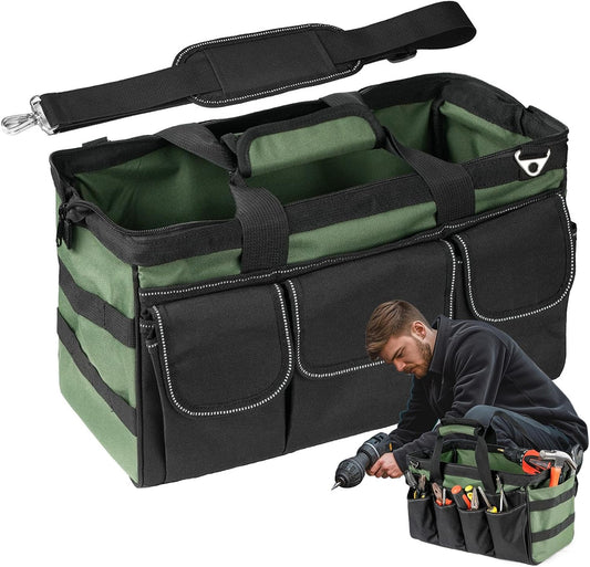 GENERIC Sac à Outils, Organiseur Portable En Tissu Oxford, Sac à Outils D'électricien à Large Ouverture, Pour Homme, Mécanicien, électricien, Charpentier, Garage, Réparation De Voyage, Tournevis, Clés, Forets