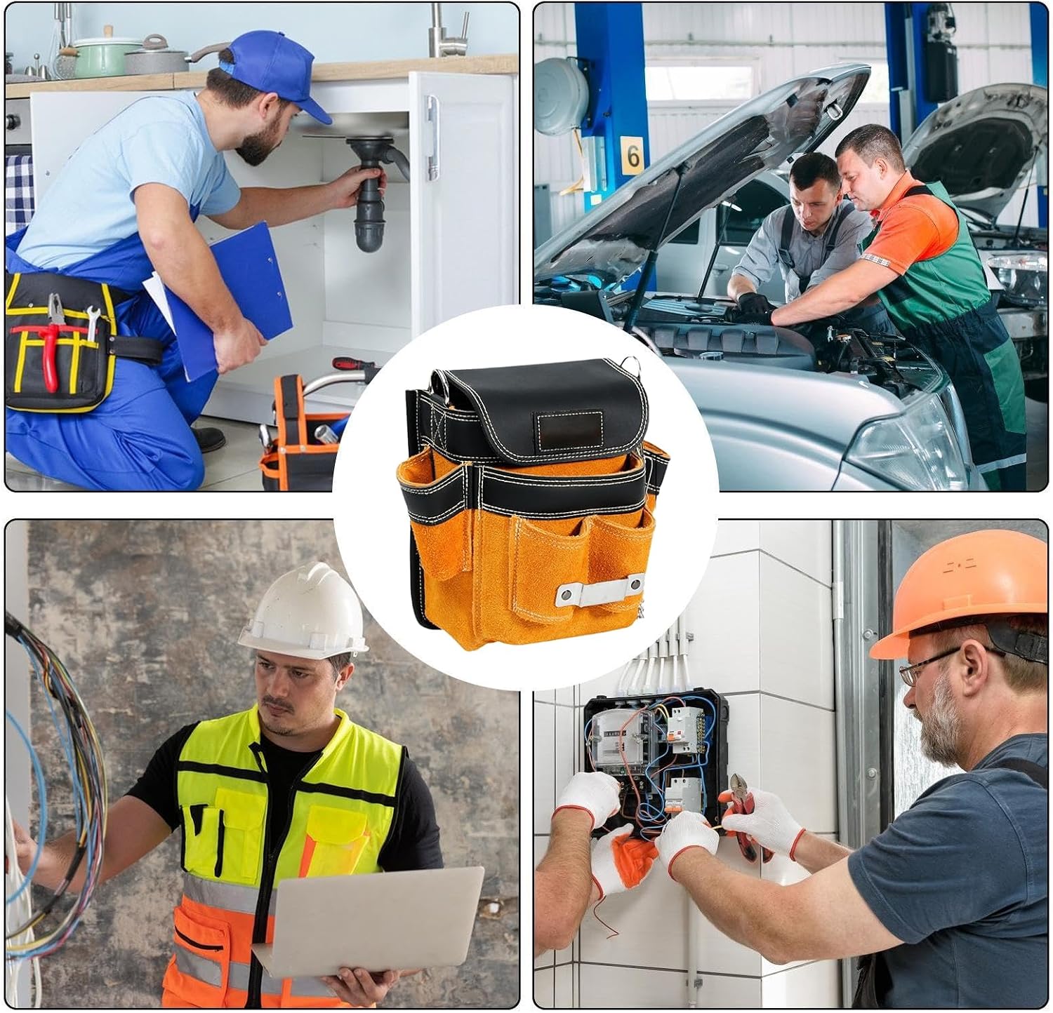 GENERIC Sacoche à Outils Pour Ceinture - Ceinture étanche à La Hanche | Sac De Travail étanche Avec Bandoulière Pour Hommes,Pour Les Travaux De Construction De Réparation D'entretien électrique