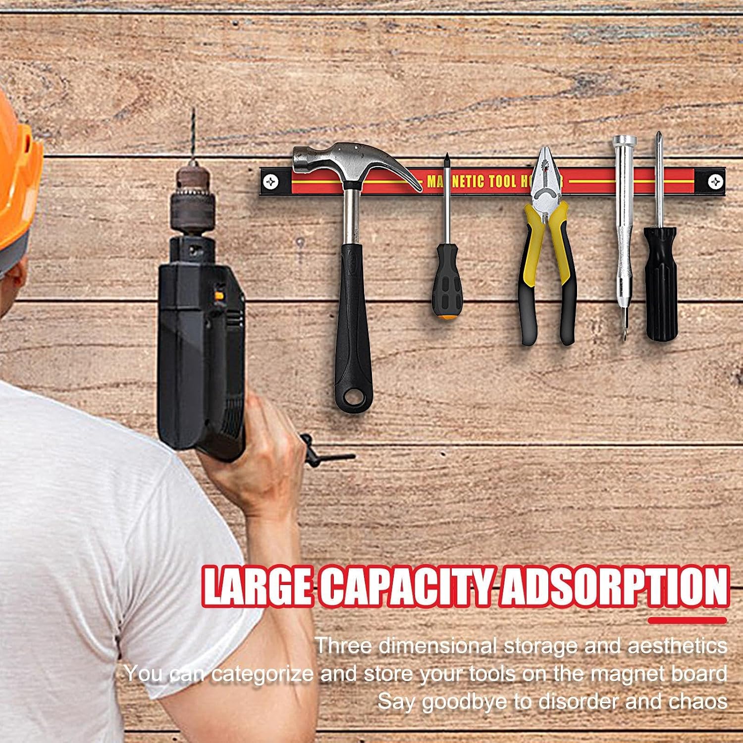  Bande De Support Magnétique Pour Outils | Bande De Support Magnétique | Support Magnétique Pour Outils, Support Mural Robuste, Support De Tournevis Mural, Barres De Rangement Magnétiques Peu