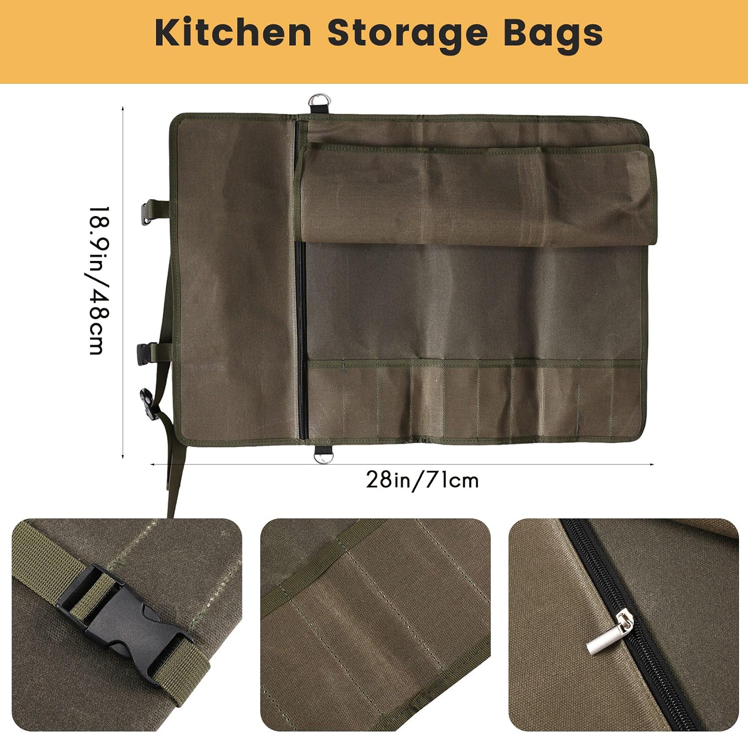  Sac à Roulettes Chef Couteau Sac Cuisine De Rangement Porte-Couteau Portable Couteau Multifonction Sac De Transport Chef Outil Organisateur