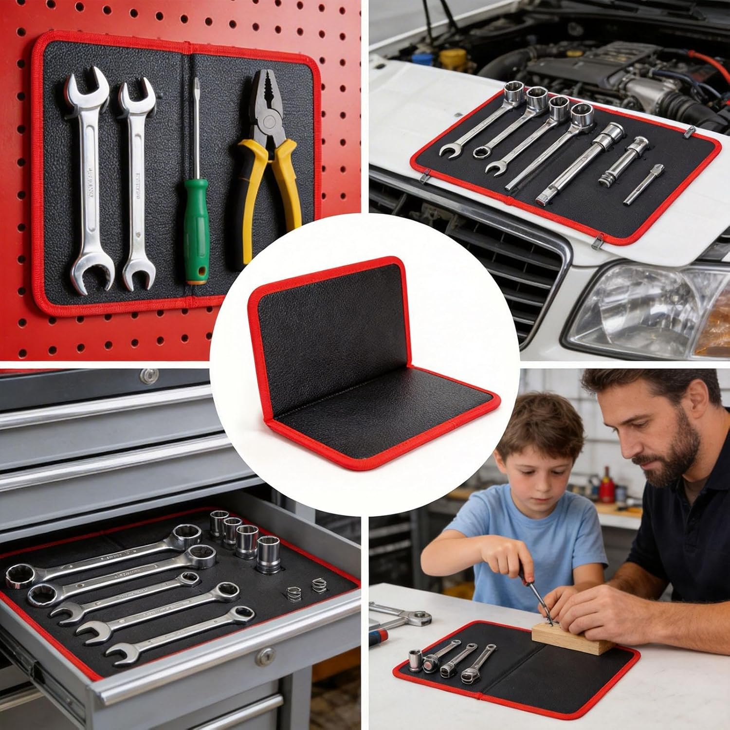  Tapis à Outils Magnétique – Organisateur De Pièces Pliables Et Antidérapantes Pour Réparation électronique D'atelier | Silicone Flexible Avec Surfaces Magnétiques, Clé à Boulon Pour Le Rangement, Le