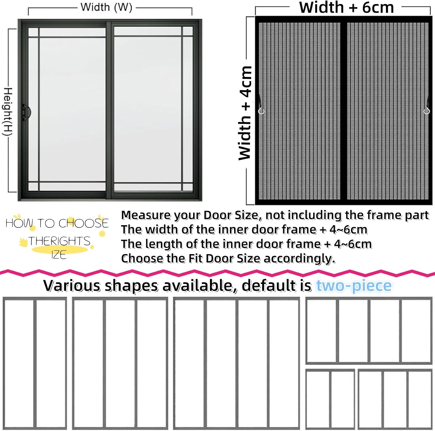  Magnetic Window Mosquito Net 57 X 110 Cm Top And Bottom With Automatic Magnetic Closure Mosquito Net For Windows Of Various Types, Black