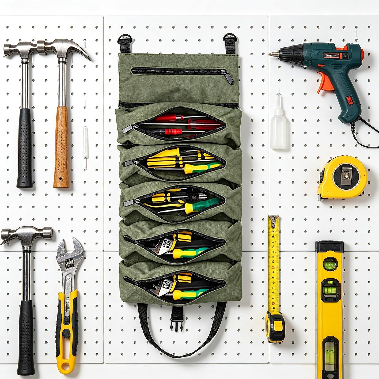  Sac à Outils Compact à Roulettes Pour Clés, Tournevis, Pinces, Résistant à L'eau Et à La Poussière, Excellent Pour Les Mécaniciens Et Les Bricoleurs En Toile
