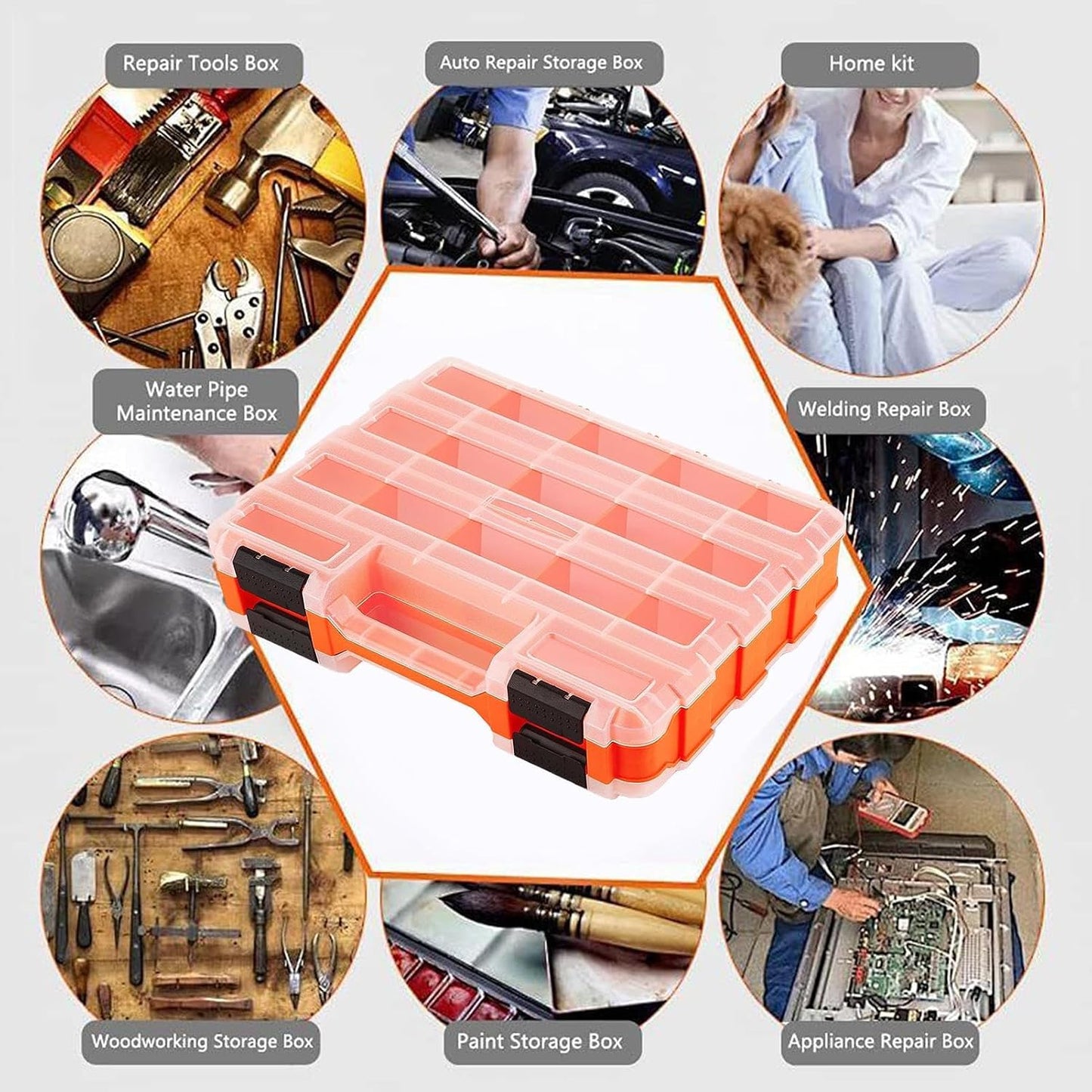 GENERIC Adorable Organisateur D'outils, Boîte De Rangement Compacte, Mini Organisateur D'ongles, Boîte De Rangement Avec Petits Accessoires, Boîte D'artisanat Pour Fournitures De Loisirs, Couvercle