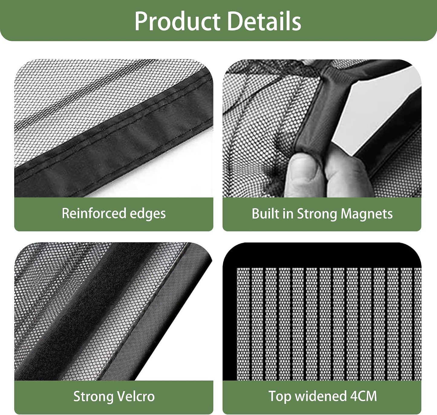  Magnetic Mosquito Net 132 X 103 Cm Automatic Roll-Up Without Drilling For All Types Of Windows, White