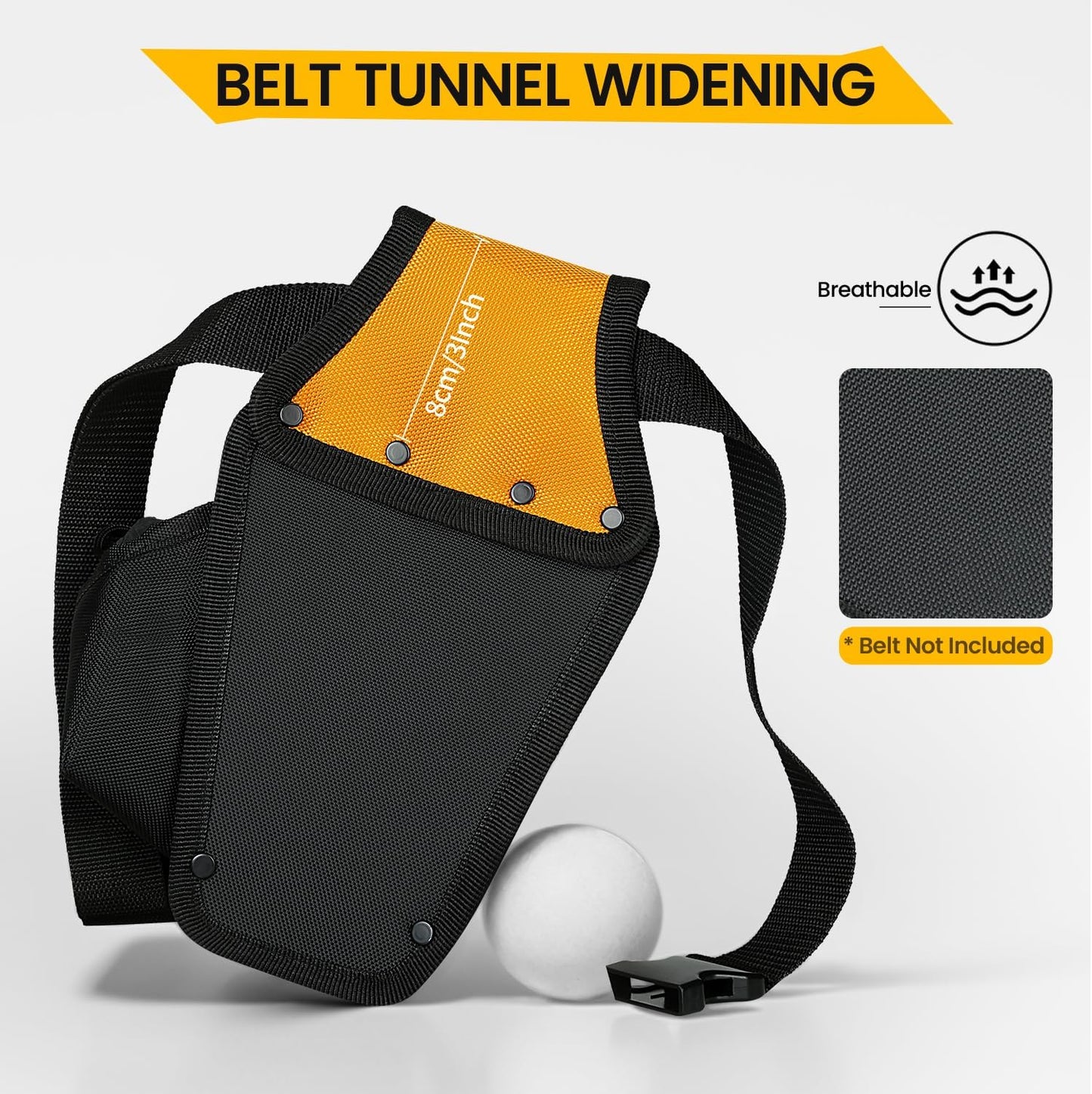  WINHUNT Ceinture Porte-outils Pour Perceuse, 30 X 17 X 6 Cm, Noir Et Jaune, Sac à Outils Robuste En Matériau 600D