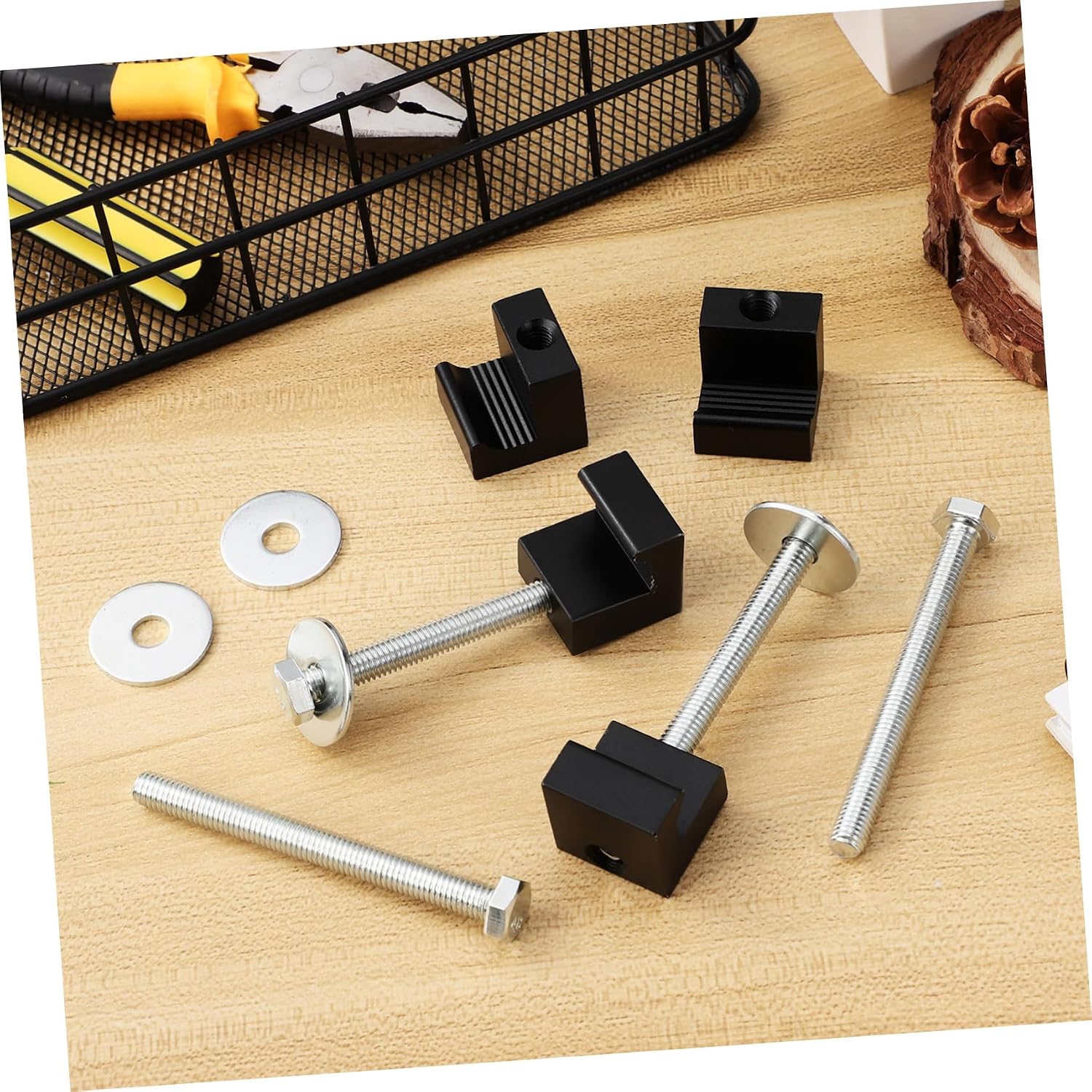 Ciieeo 4pièces Kit De Montage Pour Boîte à Outils De Camion Pinces De Fixation Alliage Aluminium Crochets J Pour Boîte à Outils Accessoires Pour Pick-up