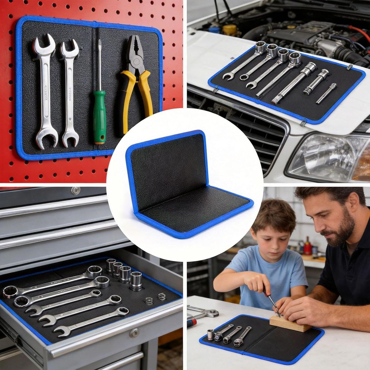  Coussinet Magnétique à Outils - Organiseur De Pièces Pliable - Tapis D'outils Magnétique Pour Réparation De Voiture - Pour Mécaniciens, Ateliers, Travail, Réparation Automobile, Véhicules, Garage