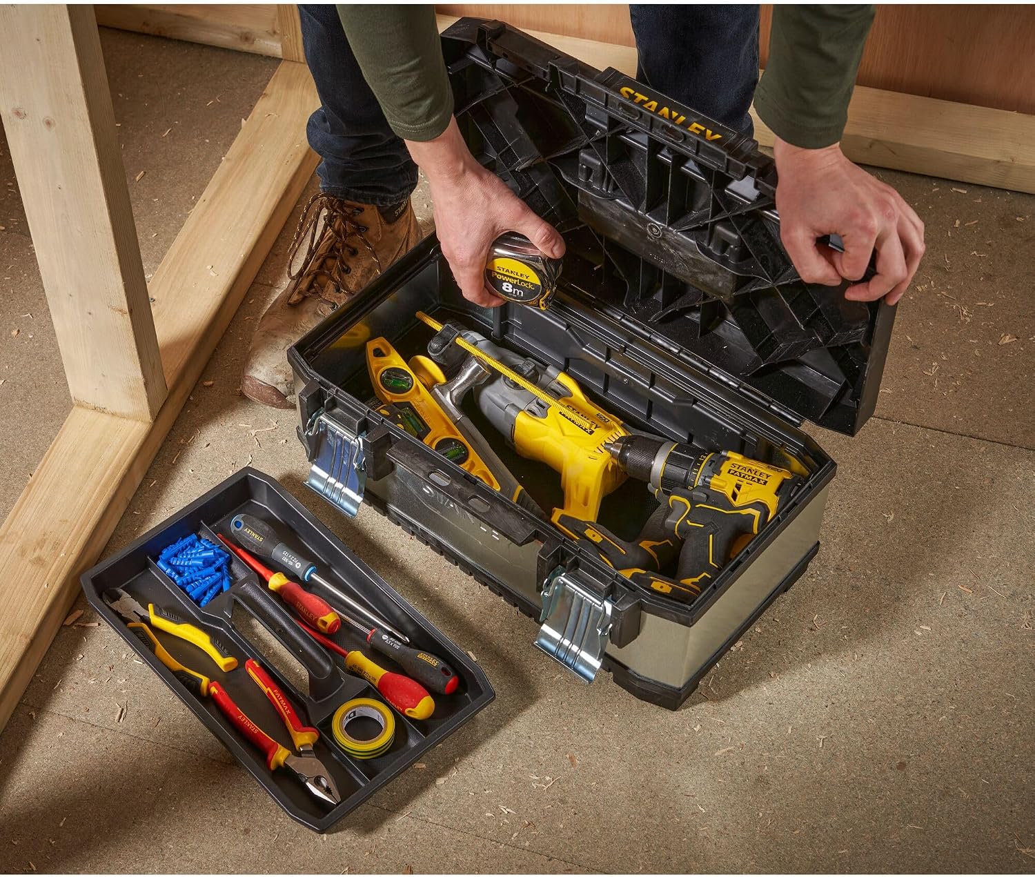  STANLEY 195618 Boîte à Outils En Métal Galvanisé 50 Cm