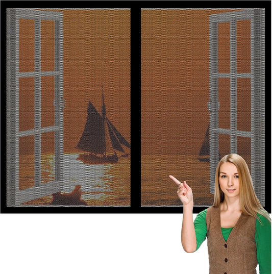  Moustiquaire Porte Fenetre 93 X 117 Cm Moustiquaire Magnétique Arrêter Autres Insectes Bestioles Pour Couloirs, Salon Cuisine Baie Vitree, Noir